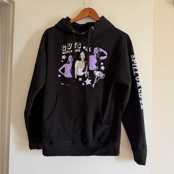 Olivia Rodrigo Tops - Olivia Rodrigo OR Black Purple ‘GUTS World Tour’ Hoodie size Small EUC